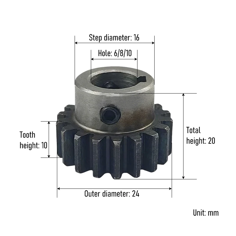 1.5 Mod 14 Teeth Spur Gear 45#Carbon Steel Bore6  8 10 mm  Gear Engraving Machine Gear Smooth Transmission
