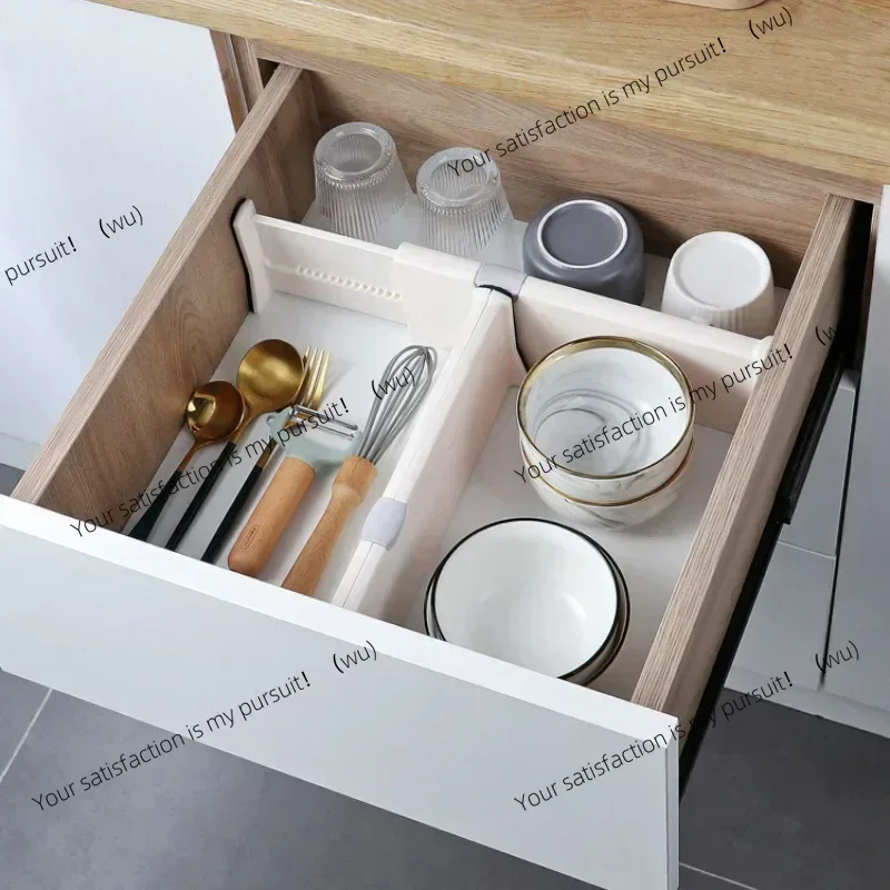 4-Piece drawer divider storage box, adjustable storage, retractable drawer baffle
