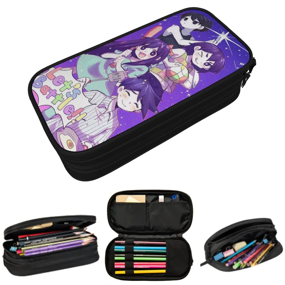 

Omori Anime Sunny Aubrey Chibi Kel Hero Pencil Case for Kids Gifts Pen Box Pencil Bag Stationery Supplies Pen Holder Bag