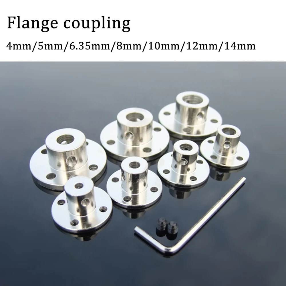 4/5/6.5/8/10/12/14mm Flange Coupling Rigid Flange Disc Shaft Couplings Optical Axis Support Fixed Seat Perfect Replacement