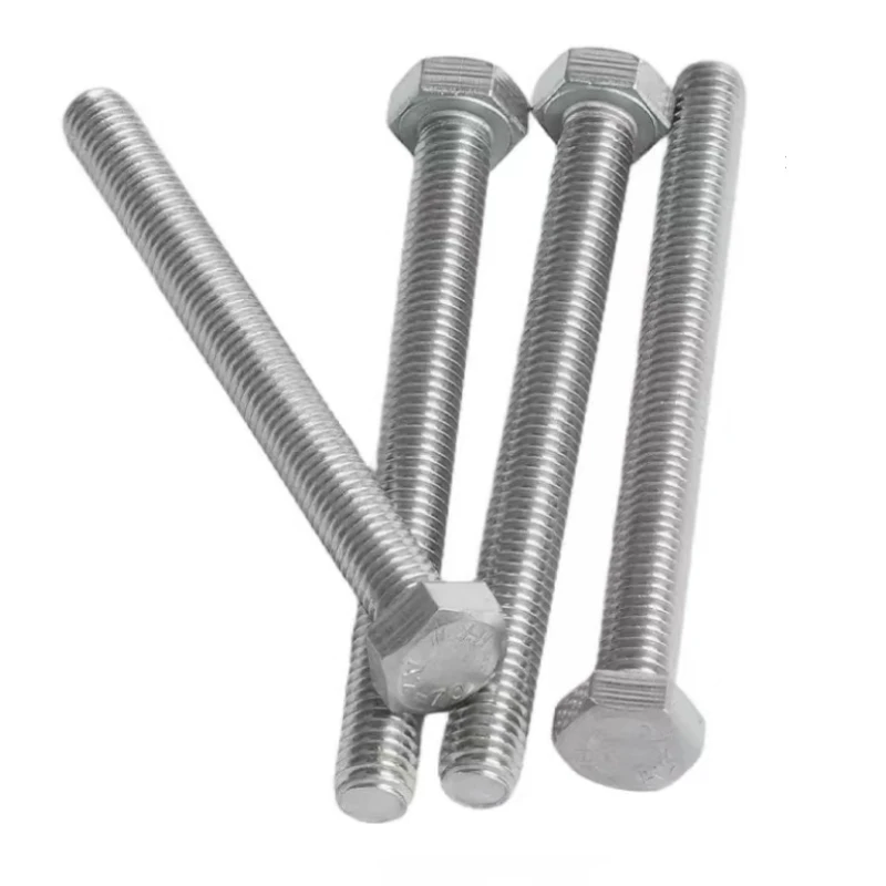 DIN933 Long Extended Hexagon Head Bolts 304 Stainless Steel Full Thread Hex Bolts M5 M6 M8 M10 M12 M14 M16 Machine Screws