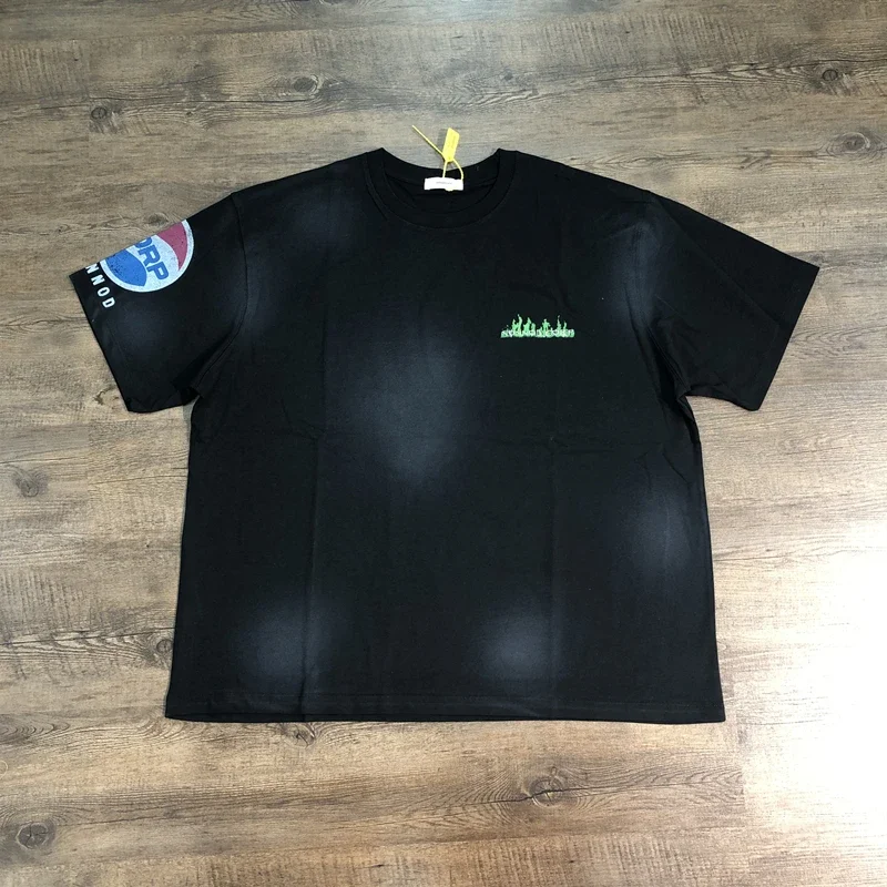 سانت مايكل موضة أفضل جودة 1:1 ملابس الشارع المطبوعة خمر تي شيرت عادية فضفاض بلايز الصيف المتضخم تي شيرت الرجال