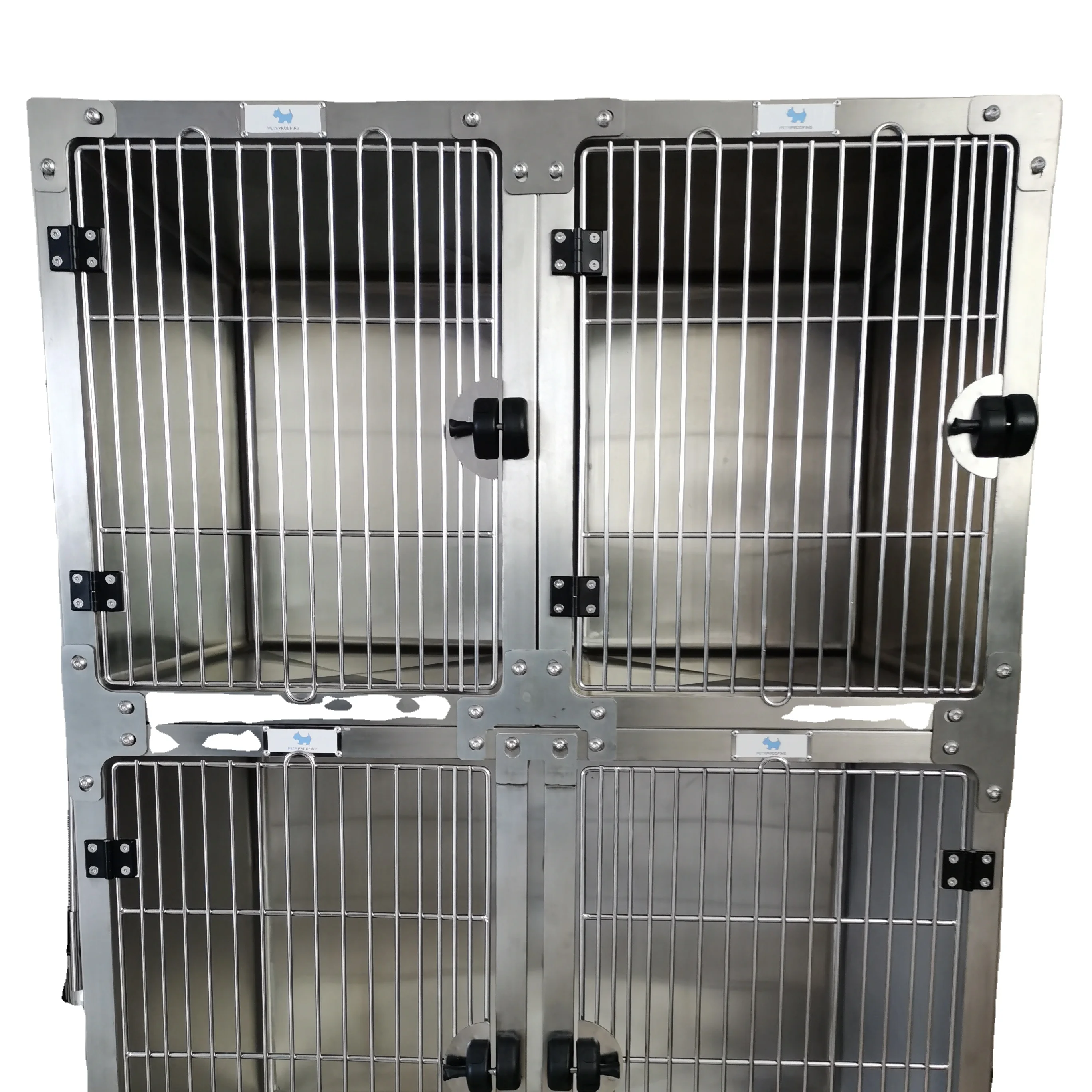 

Professional Factory Custom Stainless Steel Petsproofing Puppy Cage Large Dog Kennel Pet Dog Modular Vet Cages With Round Corner