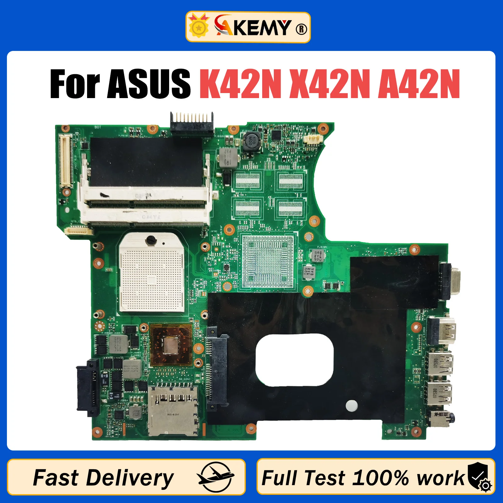 

AKEMY K42N Laptop Motherboard For ASUS A42N K42N X42N Notebook Mainboard 100% Fully Tested OK