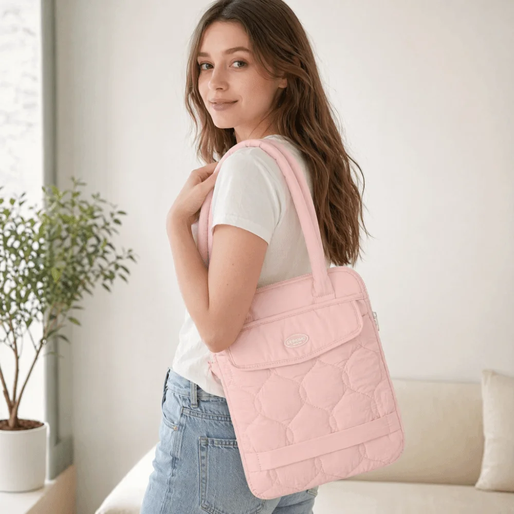 Thickened Padding Laptop Shoulder Bag Shockproof Design Korean Style Notebook Pouch Multi-Compartment Laptop Storage Bag