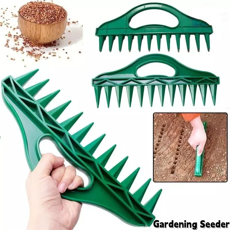 Gardening Seeder Punching Tools Dibbler Seeds Spreader Soil Portable Seeds Spacer Soil Puncher for Planting Seeds Soil Loosening
