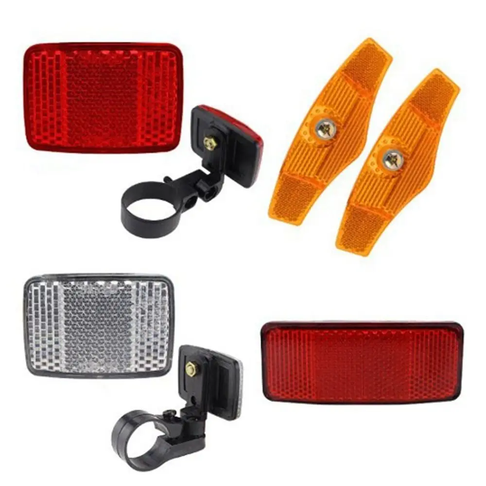 1pc/1Set Plastic Bike Reflector Taillights Front and Rear 10 Styles Cycling Reflective Light Bike Back Accessories