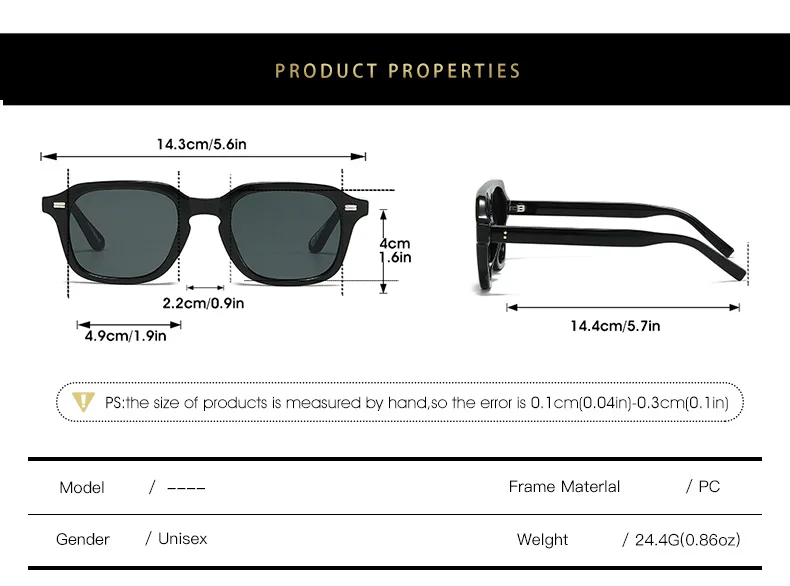 Retro-Sonnenbrille mit Metallnieten, UV400, leichte, schlanke, rechteckige Sonnenbrille für Männer und Frauen, zum Fahren, modische Alltagsbrille – Detail 7