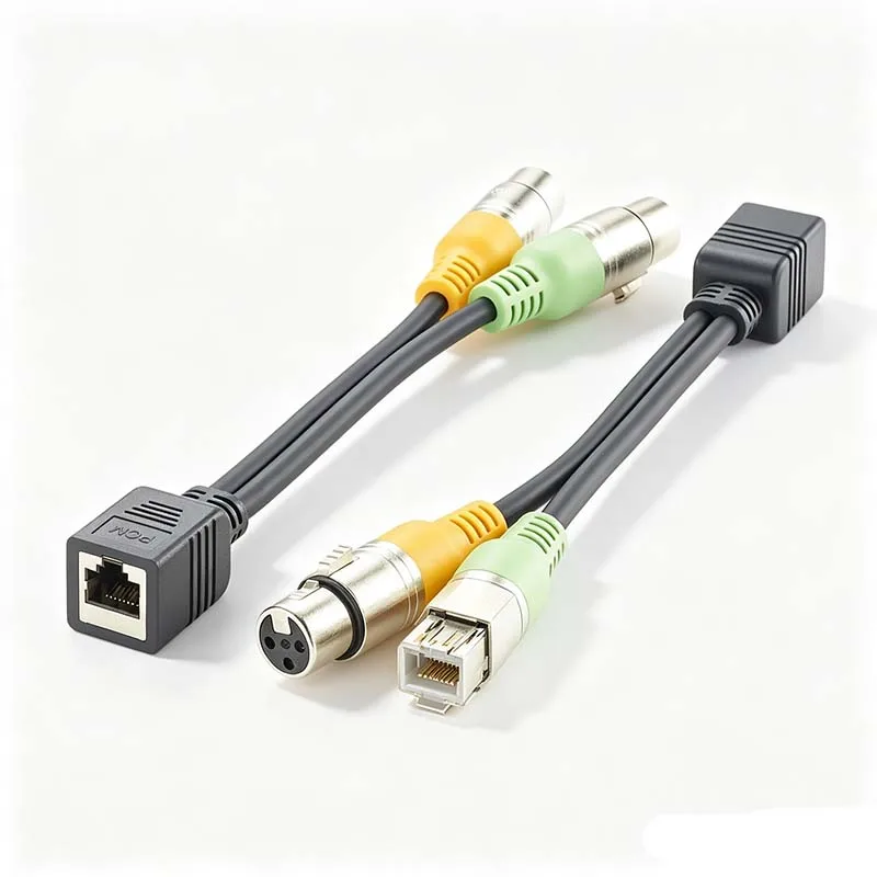 RJ45 Female to Dual 3-Pin XLR Female Axia Audio Adapter Cable—Broadcast-Grade Professional Audio Adapter Cable