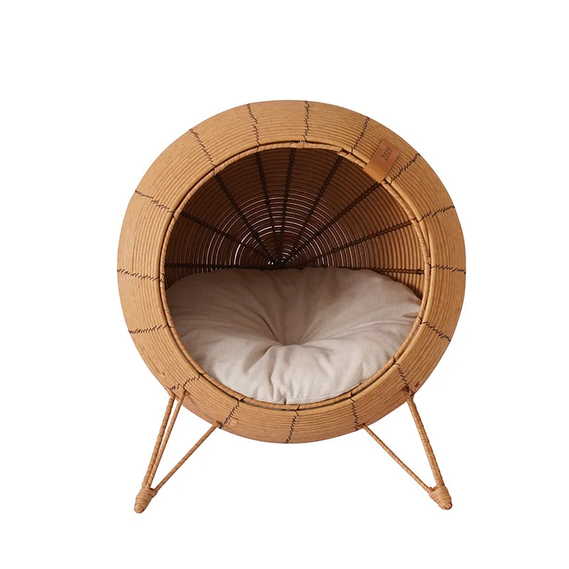 

Wholesale Eco Friendly Warm Comfortable House Modern Cat Furniture Raised Hanging Rattan Cat Pet Beds For Dog And Cat