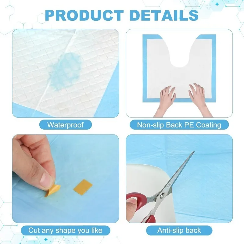 25 Pack Disposable Toilet Mats Floor Protector Training Rug Waterproof Non-Slip Bathroom Potty Great for Children & Adults 23In - view 3