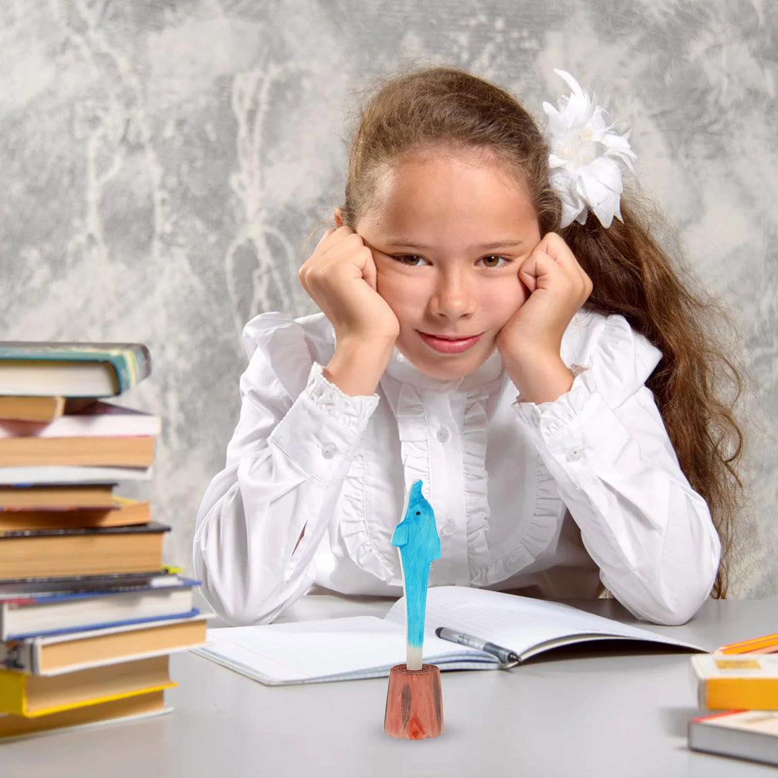 

Hand Carved Wooden Animal Pen Cute Dolphin Shape Novelty Stationery Ideal for Kids Office School Fun Classroom Prize Unique