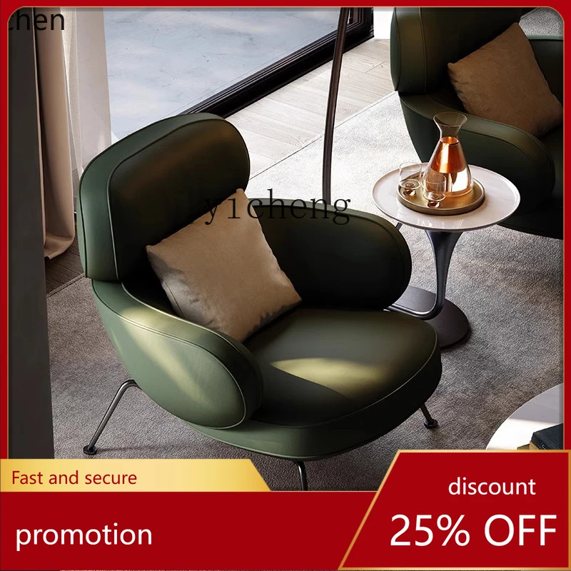 

ZMLleisure chair, Italian villa living room single furniture, modern oriental all-leather sofa chair