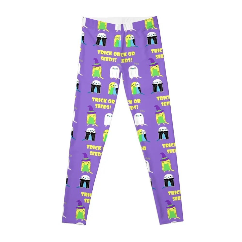 Trick or Seeds, Halloween Budgies Trick or Treat Leggings harem pants sport pants Womens Leggings