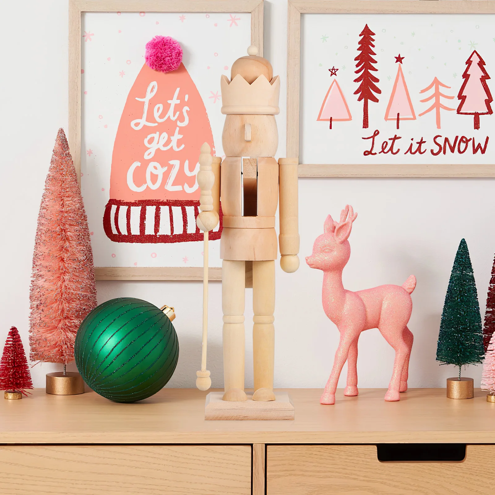 

Christmas Wooden Unfinished Nutcracker Diy Blank Puppet Soldier Craft For Home Decoration Nutcracker Ornament Xmas Gift