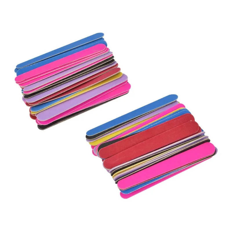 80개 네일 파일 세트, 양면 나무 에머리 보드, 배럴 포장 네일 제품, 보관 배럴이 있는 캔형 나무 파일