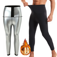 Men Workout Tummy Control Leggings Shapewear Lose Weight Thermal Sauna Sweating Body Shaper Burning Fat Fitness Slimming Pants