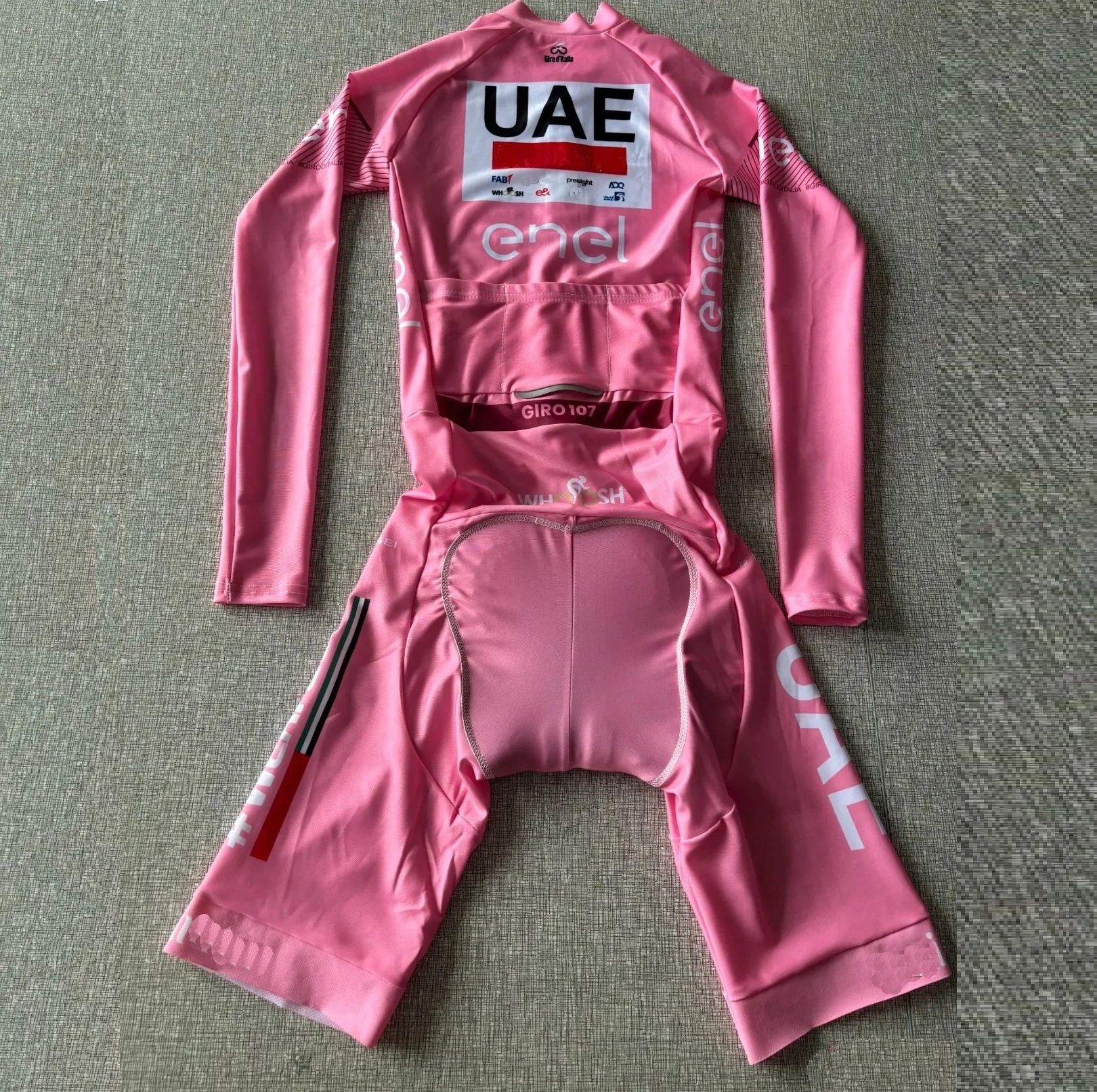 LASER CUT Skinsuit 2024 UAE TEAM PINK Bodysuit SHORT Cycling Jersey Bike Bicycle Clothing Maillot Ropa Ciclismo