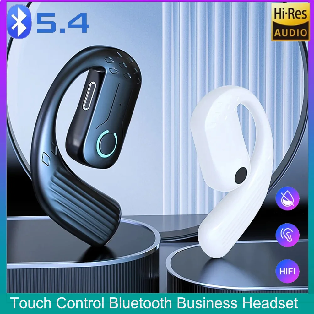 2pcs Bluetooth 5.4 Wireless Earphone Open Ear Headset Air Conduction 180°Adjustable Earbuds With Long Battery Time Earphone