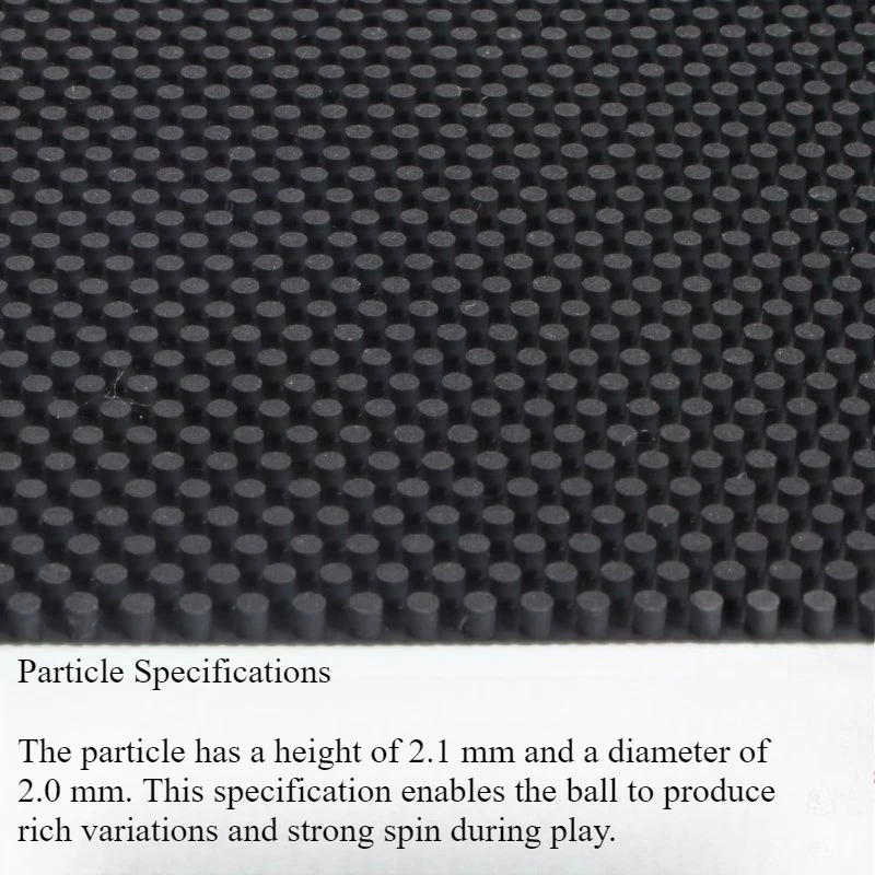 HELLFIREX OX تنس الطاولة مطاط واحد بثور طويلة أحمر/أسود جزيئات متوسطة ناعمة ارتفاع 2.1 مللي متر قطر 2 مللي متر معتمدة من ITTF