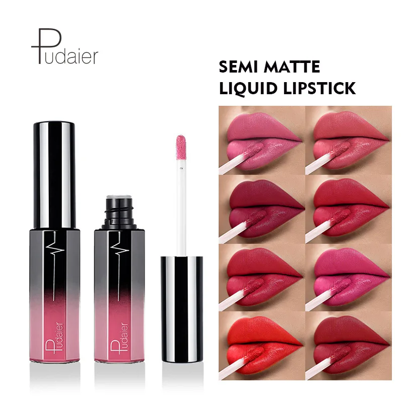Pudaier 36 colores desnudo mate brillo de labios líquido maquillaje impermeable de larga duración ligero Sexy rojo rosa brillo de labios glaseado tinte maquillaje