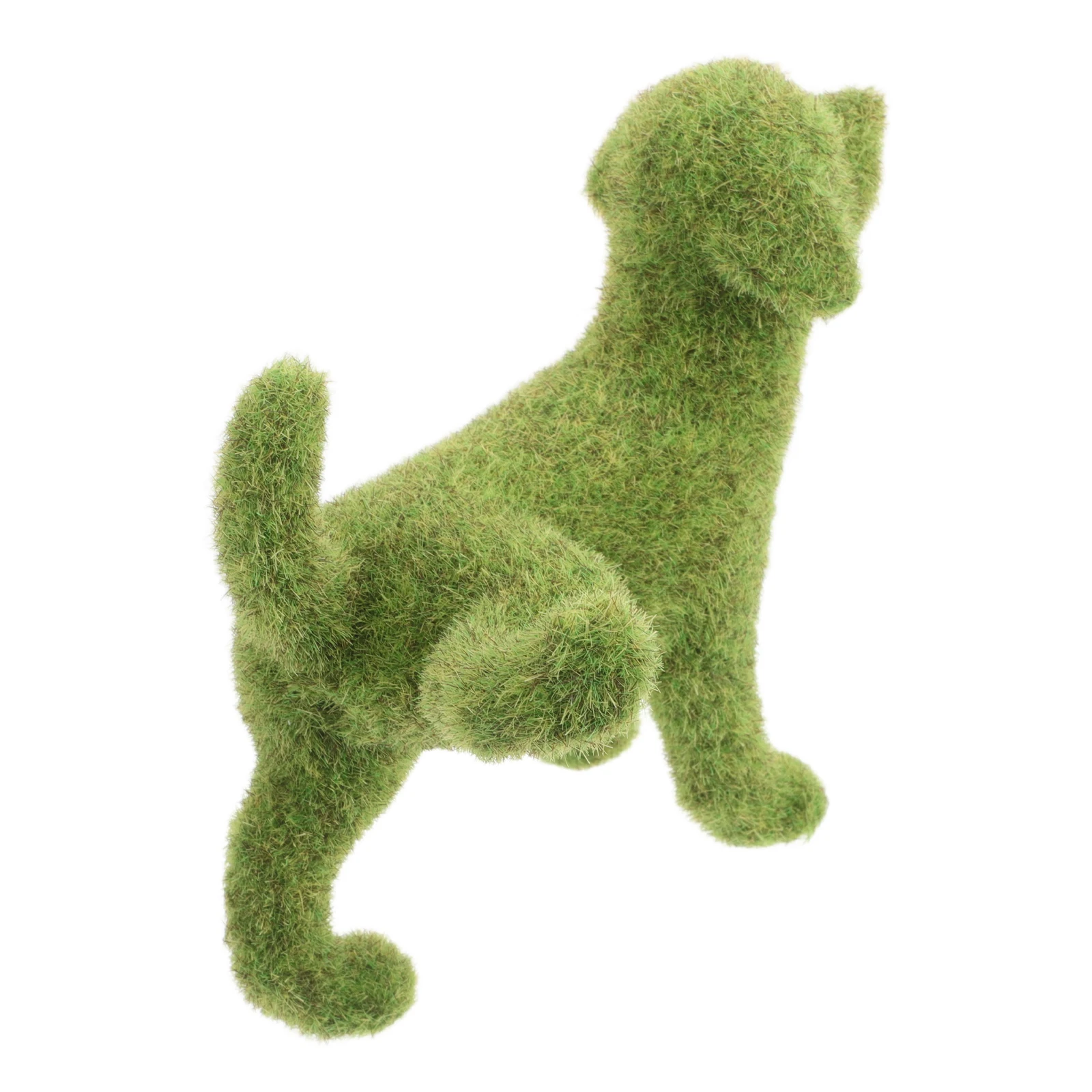 

Elegant European Design Green Flocking Dog Figurine Outdoor Courtyard Decoration Garden Ornaments Lawn Statue Accessories