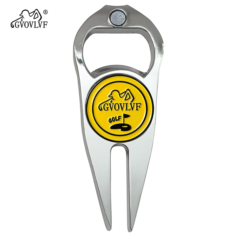 1 piece GVOVLVF Golf Stainless Steel Fork Key Wine Bottle Opener with Golf Balls Marker Golfs Grass Repair Tool Gift For Golfers