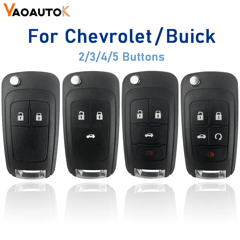 Remote Key Shell For Buick Chevrolet Cruze Epica Lova Camaro Impala Aveo Malibu Sail Orlando Trax Spark 2345Buttons Car Key Case