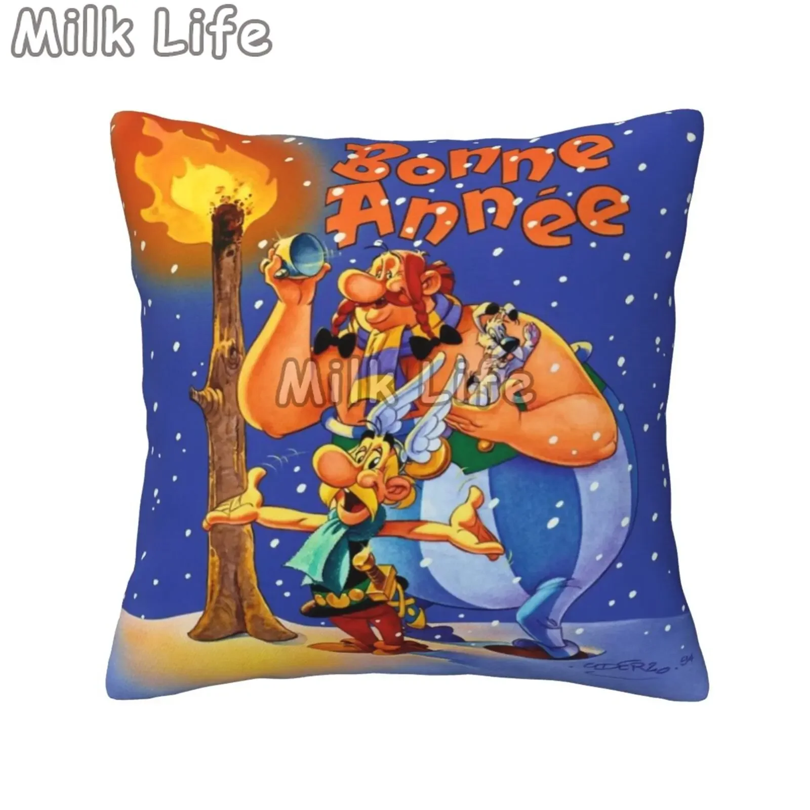 Game Asterix and Obelix Plush Cartoon Pillowcase Printed Zip Decor Square Throw Pillow Cover Case Zipper Interior Pillowcase