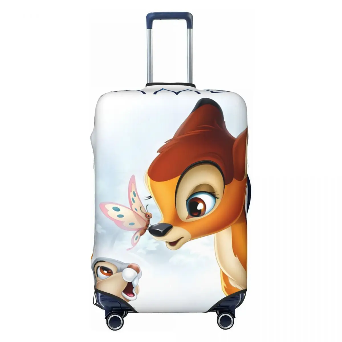 

Custom Bambi Rabbit Cartoons Travel Luggage Cover Elastic Mangas Suitcase Cover Protector Fit 18-32 Inch