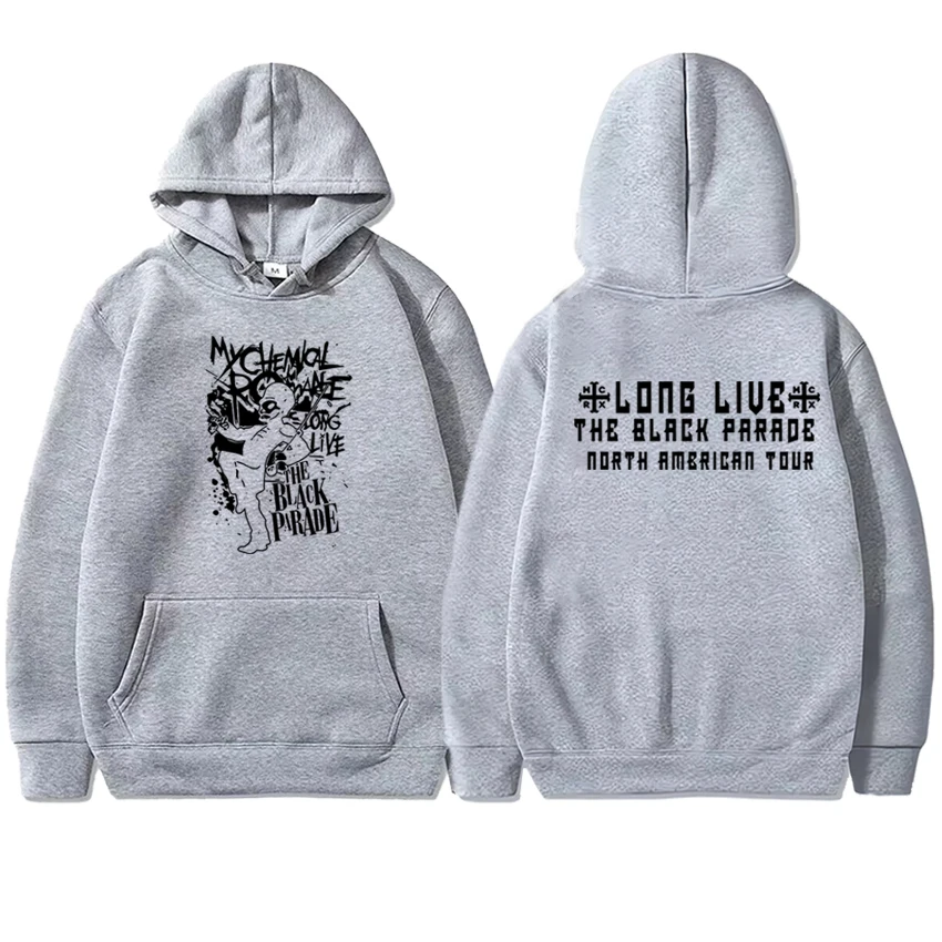 New in My Chemical Romance Band Tour 2025 Double Sided printed Hoodie Men women vintage punk streetwear Unisex Fleece Sweatshirt