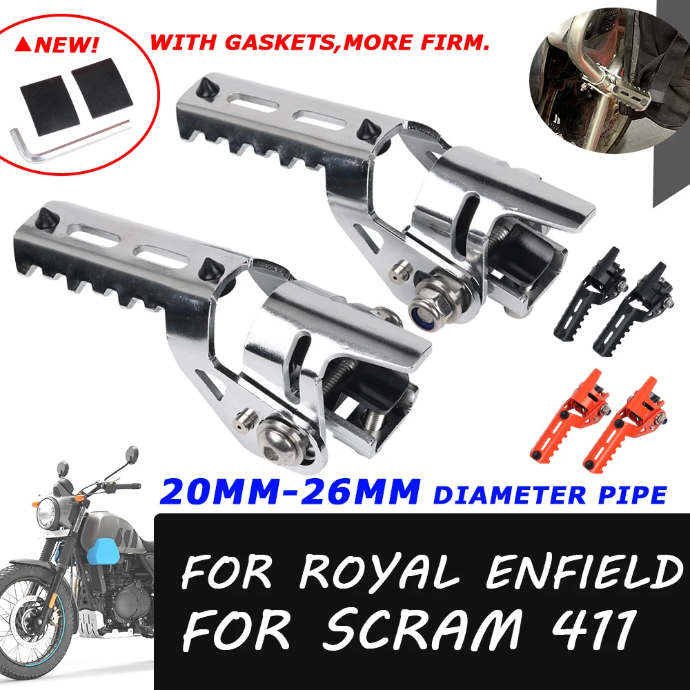 

Motorcycle Accessories 20-26MM Clamps Front Foot Pegs Folding Footrests For Royal Enfield Himalayan Scram411 Scram 411 2022 2023