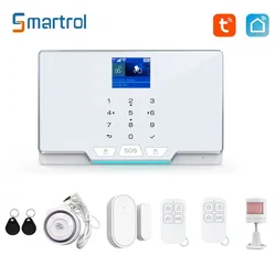 Smartrol GSM Security Alarms TUYA Smart Home WIFI Wireless Alarm Kit For Garage Residential House Security Alarms Support Alexa