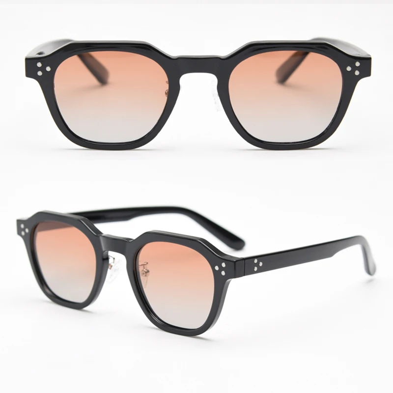 Peekaboo Retro-Sonnenbrille im koreanischen Stil für Damen, TR90-Rahmen, Polygon-polarisierte Sonnenbrille, UV400, männlich, grün, braun, 2023, Sommer – Detail 8