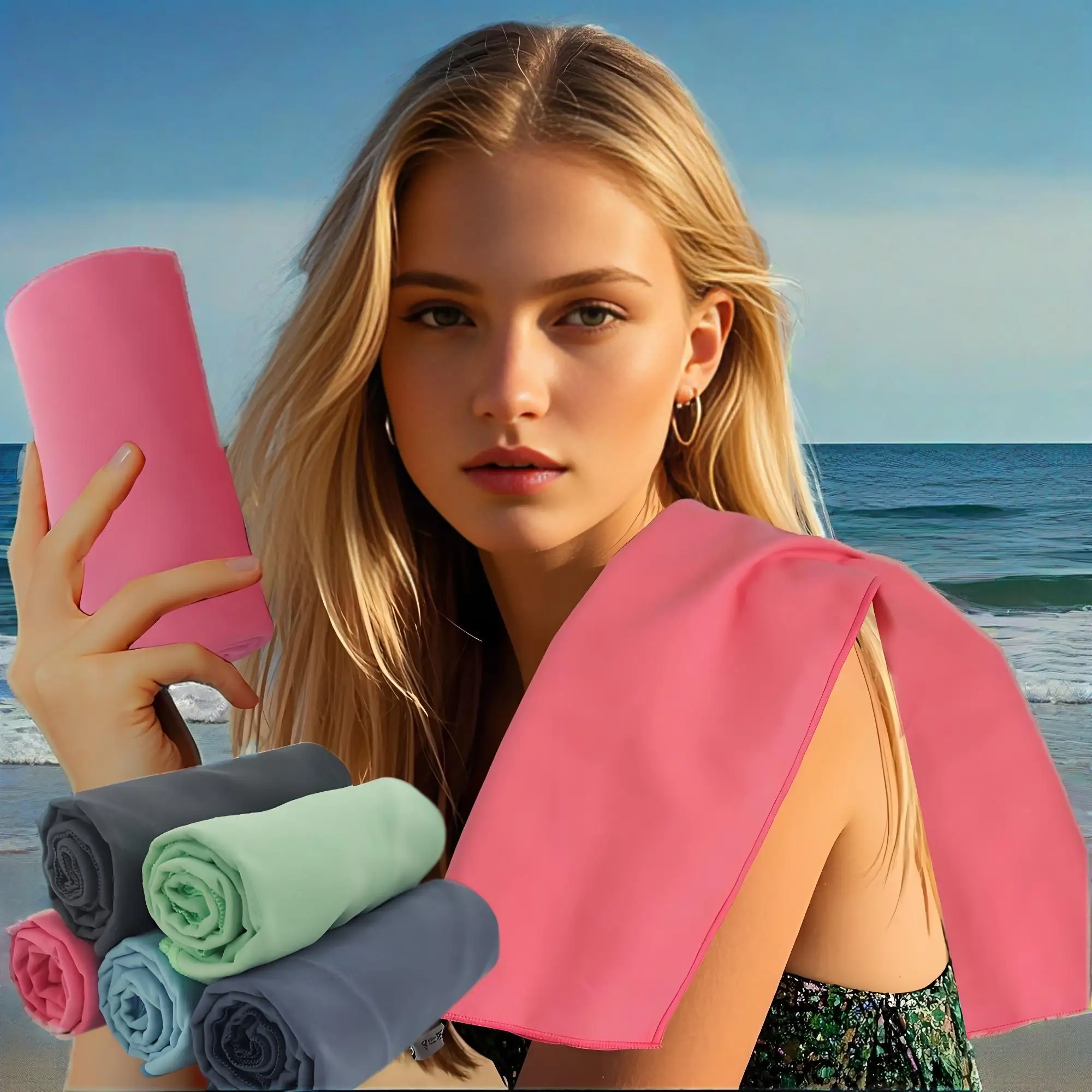 

1 спортивное полотенце для улицы, быстросохнущее полотенце, полотенце для пота, пляжное полотенце из микрофибры, тонкое мягкое дорожное полотенце, легкое полотенце для взрослых