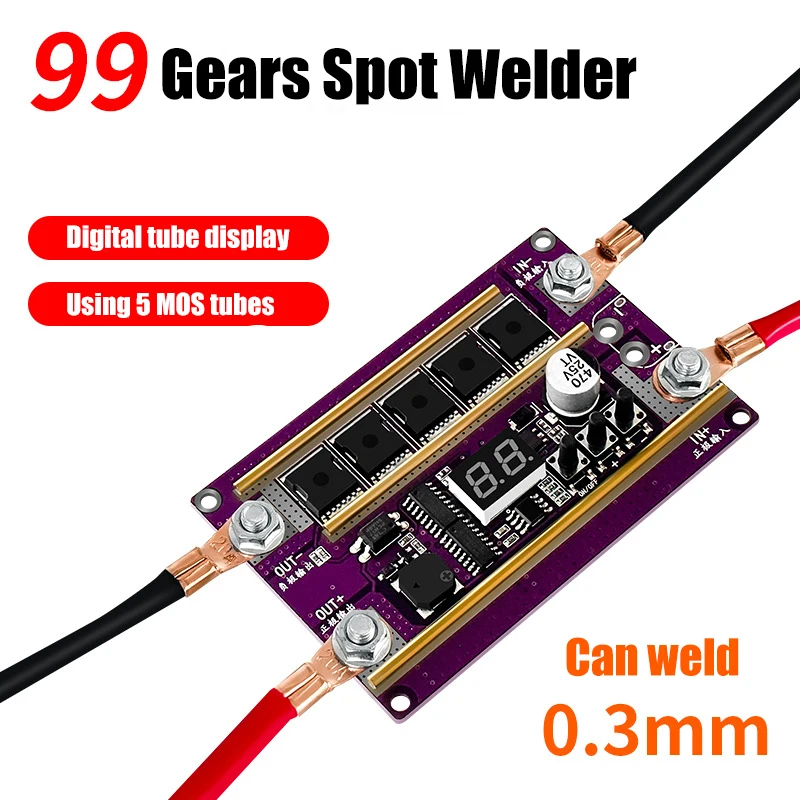 T50 Mini Spot Welder Machine DIY Kit 99 Gears of Adjustable Spots Welding Control Board for 18650 Battery Welding Tool