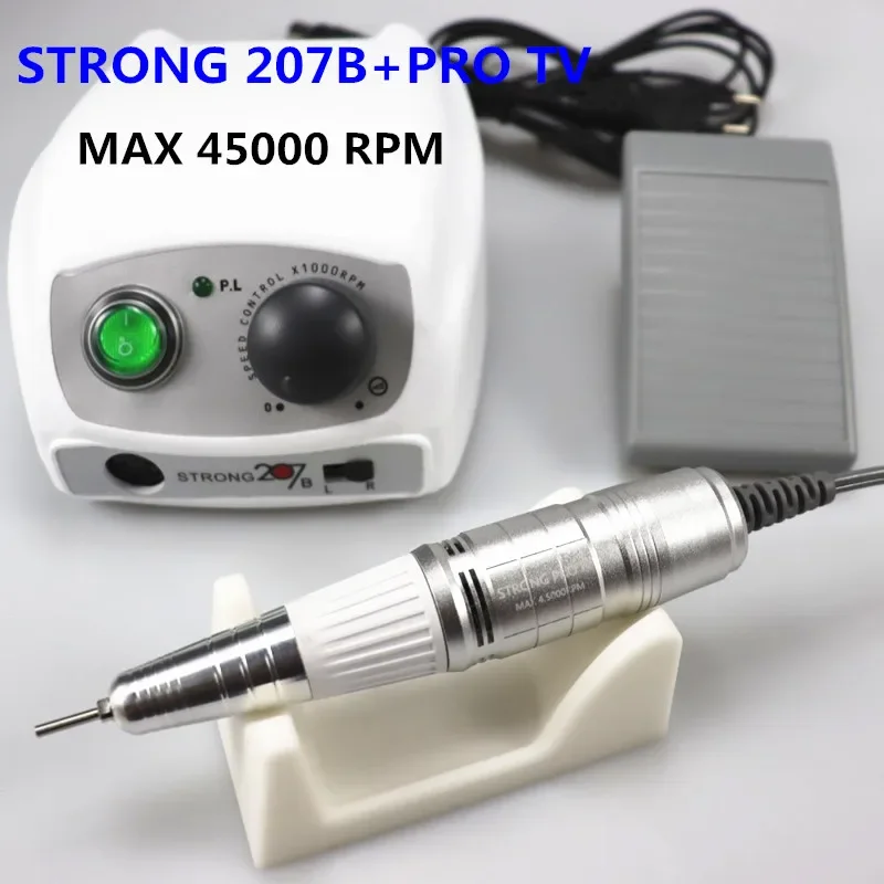 45000Rpm Electric Nail Drill Strong 207B 65W Manicure Machine Pedicure Kit Strong Nails Tools Handpiece Nail File Equipment