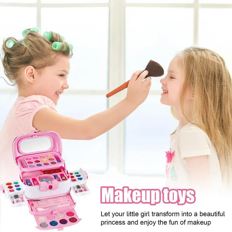 Makeup Toy Set 24pcs KidsDress Up & Pretend Play Creative Cosmetic Toy Beauty Set Kids Makeup For Girls Princess Aged 3-12