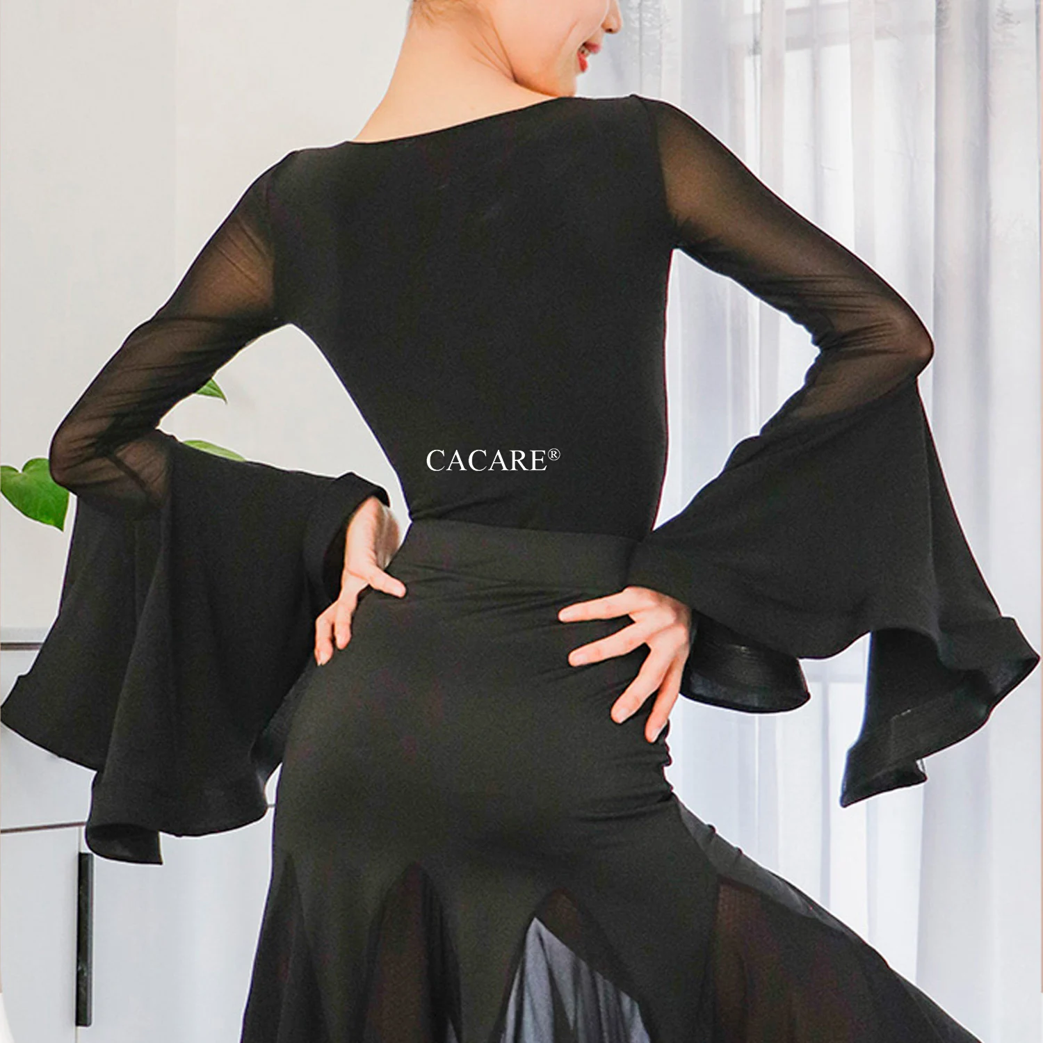 Dancewer Women Tops Leotard Bodysuit Adult Girls for Ballroom Dance Dresses Tango Salsa Women Clothing Flamingo Costume 0547 view 2