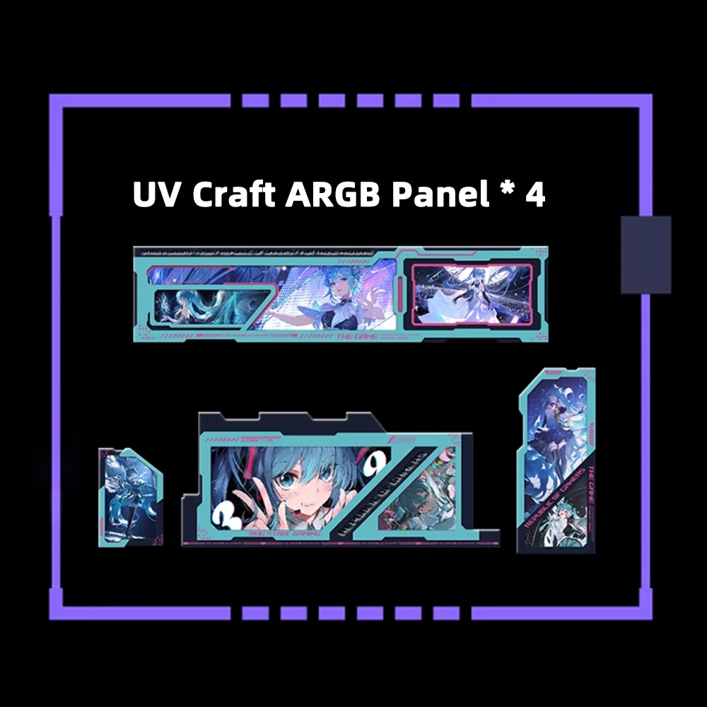 4PCS ROG Helios GX601S UV RGB Panels Reactive Anime Gamers Mod Custom ARGB Interior Lighting Kit for Gaming PC 2026 New Arrival
