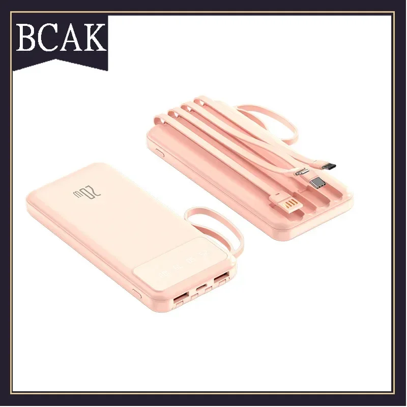 أحضر كابلك الخاص، بنك طاقة مريح بقدرة 20000 مللي أمبير في الساعة، مزود طاقة متنقل ذو سعة كبيرة وشحن سريع هدية BCAK لهاتف Iphone