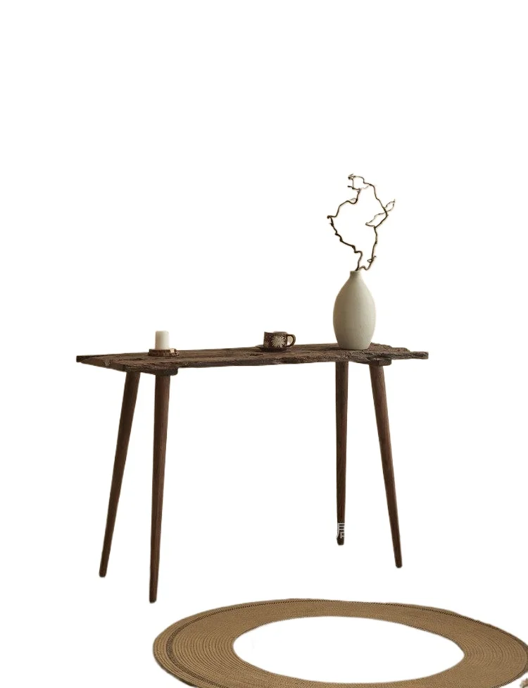 

Бревенчатый стол из цельного дерева с натуральными краями для гостиной, входной столик B & B, чехол для украшения отеля