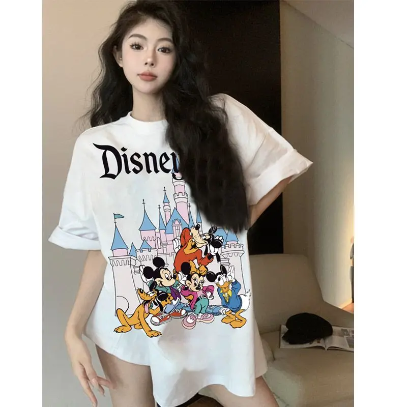 

Новинка 2023 года, семейная модная футболка из чистого хлопка для отдыха в стиле ретро, уличный студенческий стиль, стиль Y2K в стиле Харадзюку