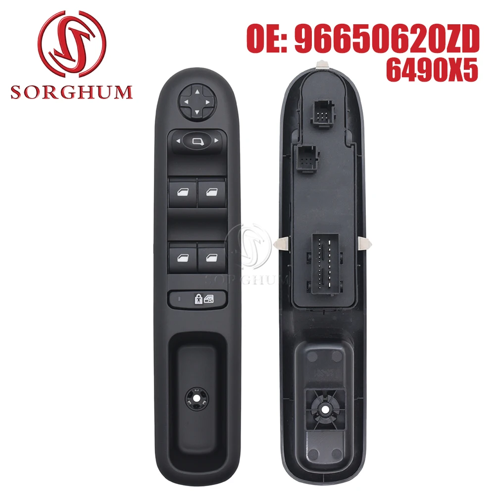 SORGHUM Master Power Window Switch Left Front Door Lifter Switch 96650620ZD 6490X5 For Peugeot 3008MPV 5008 Hatchback Wagon