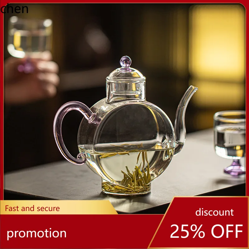 

YFY Heat-Resistant Glass Teapot, Vintage Elegant Song Style Teapot, Home and Office Green Tea Flower Teapot, Unisex Tea Set