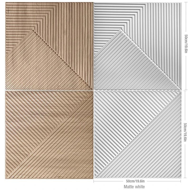 집 벽 리노베이션 스테레오 3D 벽 패널, 비 자체 접착 3D 벽 스티커, 아트 타일 벽지, 방 욕실 천장, 4 개, 50cm