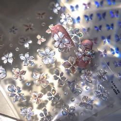 3D Butterfly Jelly Series Nail Art Stickers High Quality New Bronzing Line Bowknot Ribbon Cute DIY Manicure Decal Decoration