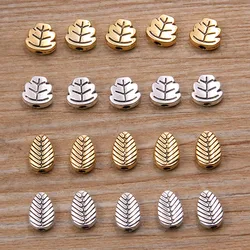 60pcs 2 Styles Two Color Small Flower Leaves Bead Spacer Plant Charms For Diy Beaded Bracelets Jewelry Handmade Making