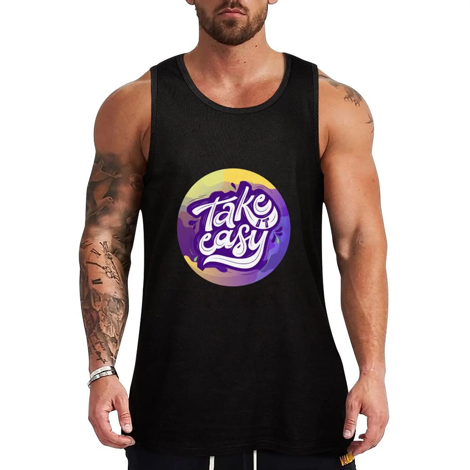 Take it Easy Tank Top Essential Tank Top Cotton Casual Sleeveless Undershirt