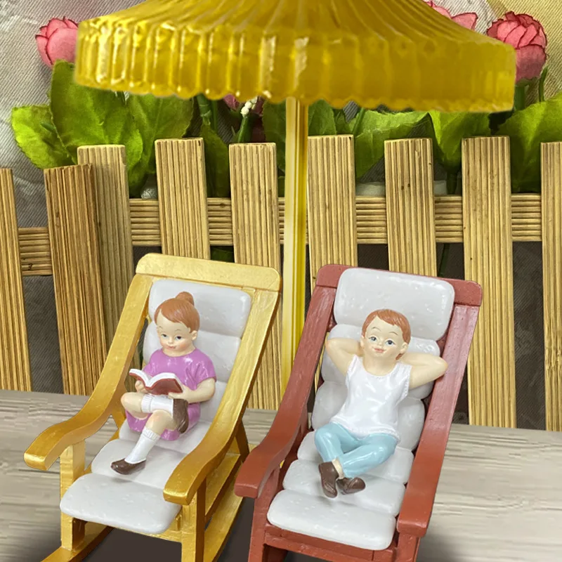 

Resin Home Decor Decorative Craft Ornament House Decoration Accessories Creative Rocking Chair Boys And Girls Courtyard Summer
